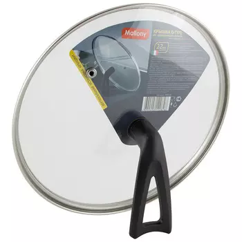 Крышка Mallony G-type Vetro-Special, 22 см, прозрачный/черный (987032)