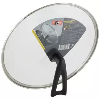 Крышка Mallony G-type Vetro-Special, 28 см, прозрачный/черный (987035)