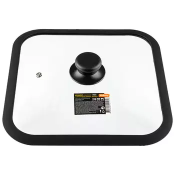 Крышка Mallony Quadrato, 26 см, прозрачный/черный (003666)