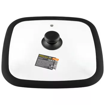 Крышка Mallony Quadrato, 28 см, прозрачный/черный (003667)