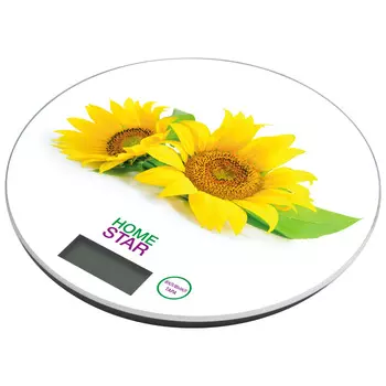 Кухонные весы электронные HomeStar HS-3007S 7 кг, 1 х CR2032, принт (подсолнух) (101220)