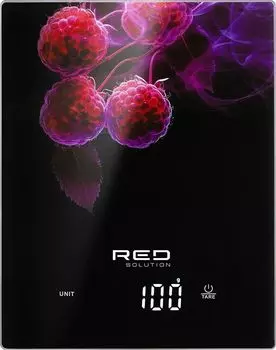 Кухонные весы электронные RED SOLUTION S728 10 кг, 2 x AAA, принт (малина) (S728)