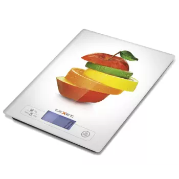 Кухонные весы электронные Texet TSC-01g 5кг, 1 х CR2032, принт (фрукты)