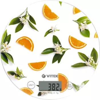 Кухонные весы электронные Vitek Orange VT-2418 10 кг, CR2032, рисунок/цитрус (VT-2418)