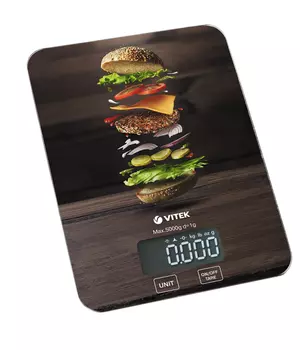 Кухонные весы электронные Vitek Starlight VT-2428 5 кг, CR2032, Рисунок (VT-2428)