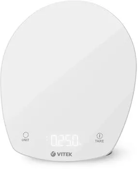 Кухонные весы электронные Vitek VT-7980 10 кг, 2 x AAA, белый (VT-7980)