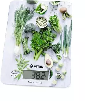 Кухонные весы электронные Vitek VT-7984 10 кг, 1 х CR2032, принт (VT-7984)