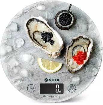Кухонные весы электронные Vitek VT-7999 10 кг, 1 х CR2032, принт (VT-7999)