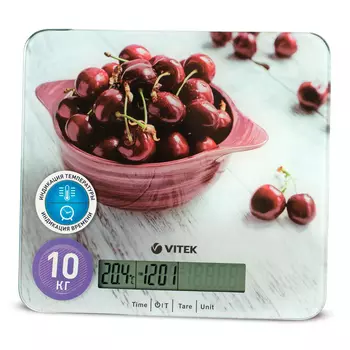 Кухонные весы электронные Vitek VT-8002 10 кг, CR2032, Рисунок (VT-8002)