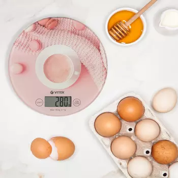 Кухонные весы электронные Vitek VT-8012 10 кг, CR2032, Рисунок (VT-8012)