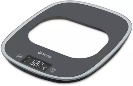 Кухонные весы электронные Vitek VT-8013 10 кг, 1 х CR2032, серый (VT-8013)