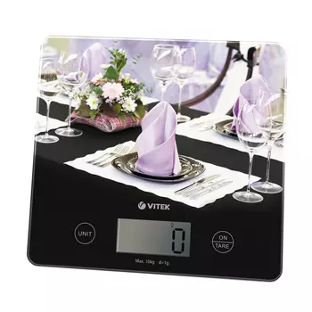 Кухонные весы электронные Vitek VT-8024 10 кг, 1 х CR2032, черный (VT-8024)