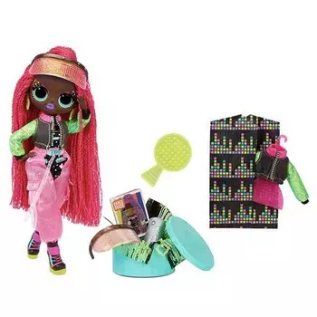 Кукла L.O.L. LIL OUTRAGEOUS LITTLES Surprise Кукла OMG Dance Doll- Virtuelle , 25 см, 9 точек артикуляции необычная упаковка с голографическим рисунком оригинальные эффекты в темноте при свете ультрафиолетового фонарика (117865)