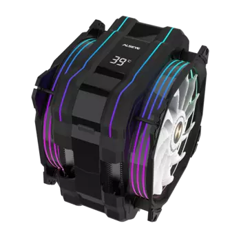 Кулер для процессора Alseye M120D (PLUS) Universal (винтовое крепление) для Socket 775/115x/1200/1356/1366/1700/2011/2011-3/2066/AM4, 120мм, 1900rpm, 41.5 дБ, 200Вт, 4-pin PWM, Al+Cu, ARGB (M120D)