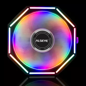 Кулер для процессора Alseye O120Z PLUS для Socket/115x/1200/AM2/AM2+/AM3/AM3+/FM1/AM4, 120 мм, 1700rpm, 33 дБА, 95 Вт, 3-pin, Al, RGB (O120Z)