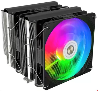 Кулер для процессора Alseye Thor N600-DT FDB для Socket/115x/1200/1356/1366/1700/1851/2011/2011-3/2066/AM2+/AM3/AM3+/FM1/AM4/AM5, 120 мм, 1800rpm, 33.2 дБА, 250 Вт, 4-pin PWM, Al+Cu, RGB (N600B-DT-HY)