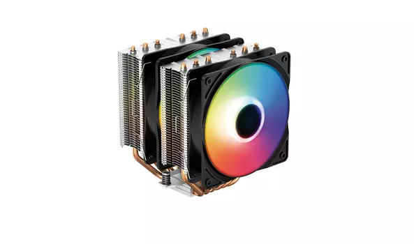 Кулер для процессора DeepCool NEPTWIN V3 для Socket/115x/1200/2011/2011-3/2066/AM4, 120мм, 1500rpm, 27 дБ, 220Вт, 4-pin PWM, Al+Cu, RAINBOW (NEPTWIN V3 1700 NATIVE)