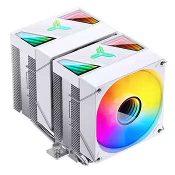 Кулер для процессора Jonsbo CR-1400 DV2 White для Socket/115x/1200/1700/1851/AM4/AM5, 92 мм, 2300rpm, 33.8 дБА, 220 Вт, 4-pin PWM+3-pin 5V ARGB, Al+Cu, ARGB