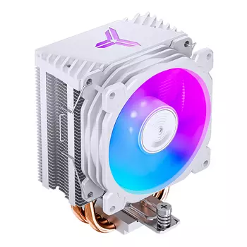 Кулер для процессора Jonsbo CR-1400E White для Socket/115x/1200/1700/1851/AM4/AM5, 92 мм, 2200rpm, 33.8 дБА, 180 Вт, 4-pin PWM, Al+Cu, RGB