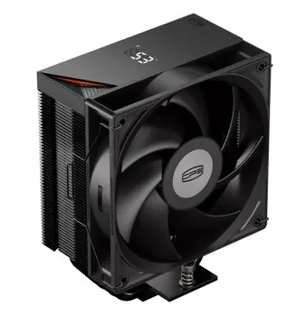 Кулер для процессора PCcooler RT500 Digital BK для Socket/115x/1200/1700/1851/AM4/AM5, 120 мм, 2200rpm, 34.9 дБА, 240 Вт, 4-pin PWM+3-pin 5V ARGB, Al+Cu, оранжевый (RT500-BKNWYL-GL)