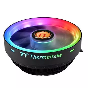 Кулер для процессора Thermaltake UX100 ARGB Lighting для Socket 775/115x/1200/AM2/AM2+/AM3/AM3+/FM1/AM4/FM2/FM2+, 120мм, 1800rpm, 26.9 дБ, 65W, 3-pin, Al, RGB (CL-P064-AL12SW-A)