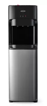 Кулер напольный VATTEN L45NKSteel, нагрев 650Вт 6 л/ч 90°C / охлаждение 100Вт 2.5 л/ч 10°C, защита от детей, серебристый/черный (6842)