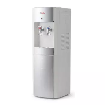 Кулер-водонагреватель напольный A.E.L. LD-AEL-28c, нагрев 500Вт 5 л/ч 90°C / охлаждение 75Вт 700 мл/ч 15°C, серебристый/белый (00257)