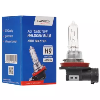 Лампа автомобильная галогенная Avantech, 100Вт, 12В, H9, 1шт. (AB0034)