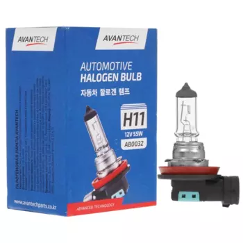 Лампа автомобильная галогенная Avantech, 55Вт, 12В, H11, теплый белый, 1шт. (AB0032)
