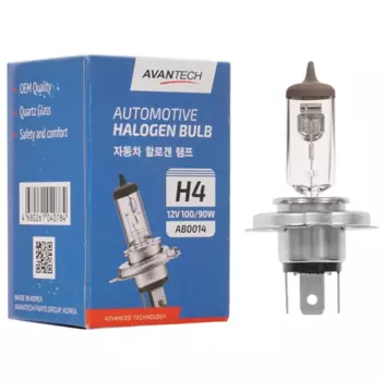 Лампа автомобильная галогенная Avantech, 90/100, 12В, H4 (HB2), 1шт. (AB0014)