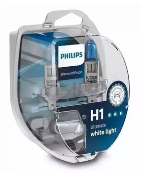 Лампа автомобильная галогенная PHILIPS, дальний свет, 55 Вт, 12 В, H1, 2 шт. (12258DVS2)