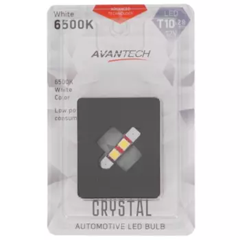 Лампа автомобильная светодиодная Avantech, 12В, T10x28, 6500, 1шт. (ALB0106)