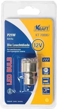 Лампа автомобильная светодиодная KRAFT, боковой указатель поворота, 21 Вт, 12 В, P21W, 1 шт. (KT 700062)