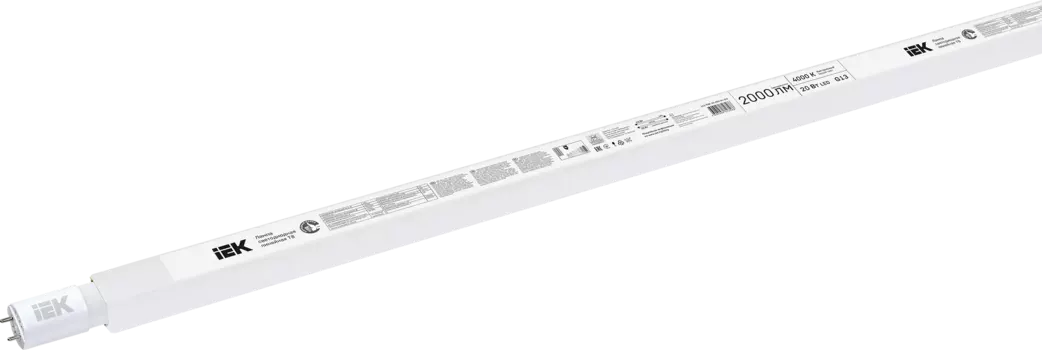 Лампа линейная светодиодная G13, T8, 26мм x 1198мм, 20Вт, 2000лм, 4000K/белый, 80-89 Ra, IEK (LLE-T8R-20-230-40-G13)