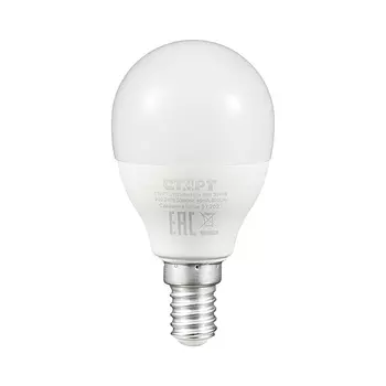 Лампа светодиодная E14 шар, 10 Вт, 3000 K / теплый свет, 800лм, 220 В, СТАРТ (4610116203019)