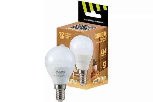 Лампа светодиодная E14 шар/G45, 12Вт, 3000K, 760лм, ФАЗА (5038561)