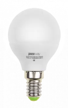 Лампа светодиодная E14 шар/G45, 5Вт, 4000K / нейтральный свет, 400лм, Jazzway PLED- ECO-G45 5w E14 4000K (1036926A)
