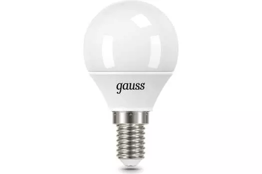 Лампа светодиодная E14 шар/G45, 9.5Вт, 6500 K / холодный свет, 950лм, 10шт., Gauss 105101310 (105101310)