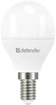Лампа светодиодная E14 шар/P45, 10 Вт, 6500 K/холодный свет, 800лм, 220 В, Defender P45-10W-865-E14 (95217)