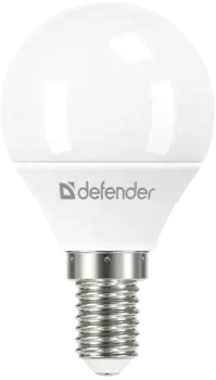 Лампа светодиодная E14 шар/P45, 8 Вт, 6500 K/холодный свет, 720лм, 220 В, Defender P45-8W-865-E14 (95205)