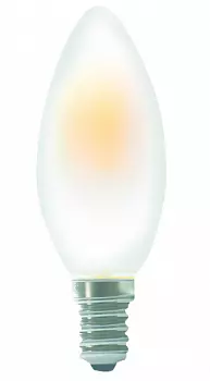 Лампа светодиодная E14 свеча, 7Вт, 3000K / теплый свет, 650лм, диммируемая, филаментная, BK-ЛЮКС BK-14W7C30 Frosted