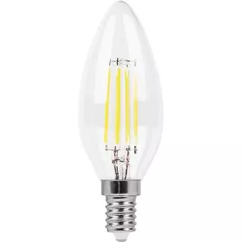 Лампа светодиодная E14 свеча/C35, 11Вт, 2700K / теплый свет, 950лм, филаментная, Feron LB-713 (38006)