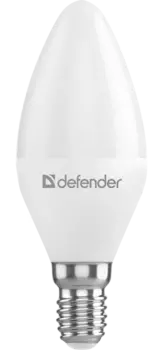 Лампа светодиодная E14 свеча/C37, 10 Вт, 6500 K/холодный свет, 830лм, 220 В, Defender C37-10W-865-E14 (95117)