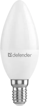 Лампа светодиодная E14 свеча/C37, 8 Вт, 6500 K/холодный свет, 640лм, 220 В, Defender C37-8W-865-E14 (95105)