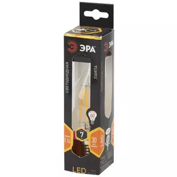 Лампа светодиодная E14 свеча на ветру/BXS, 7Вт, 2700K / теплый свет, 695лм, филаментная, ЭРА BXS-7W-827-E14 (Б0027944)