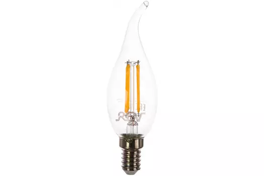 Лампа светодиодная E14 свеча на ветру/FC37, 7Вт, 2700K / теплый свет, 695лм, филаментная, REV DECO Premium (32432 4)