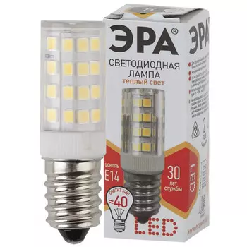 Лампа светодиодная E14 трубка/T25, 5Вт, 2700K / теплый свет, 400лм, ЭРА T25-5W-CORN-827-E14 Стандарт (Б0033030)