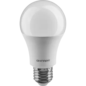 Лампа светодиодная E27 груша/A55, 11 Вт, 6500 K/холодный свет, 1000лм, 220 В, ОНЛАЙТ OLL-A55-11-230-6.5K-E27 (31982)