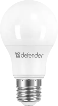 Лампа светодиодная E27 груша/A60, 20 Вт, 6500 K/холодный свет, 1600лм, 220 В, Defender A60-20W-865-E27 (95035)
