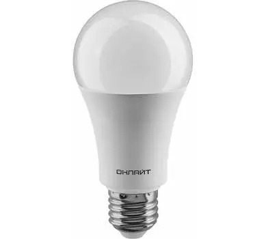 Лампа светодиодная E27 груша/A60, 21 Вт, 4000 K/нейтральный свет, 1900лм, 220 В, ОНЛАЙТ OLL-A60-21-230-4K-E27 (31987)